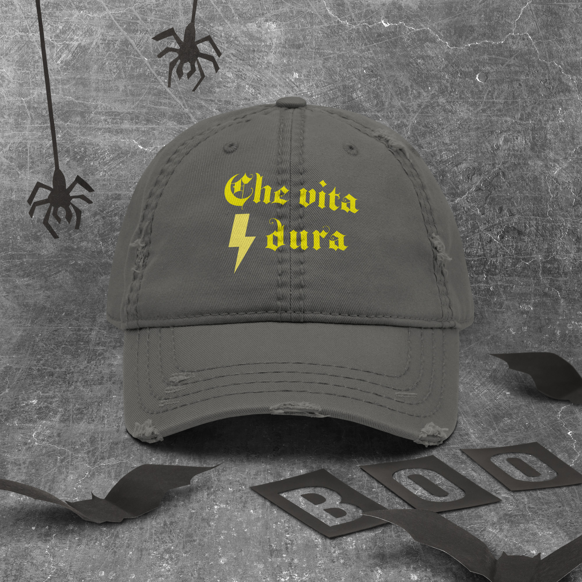 Cappellino effetto consumato – che vita dura hover