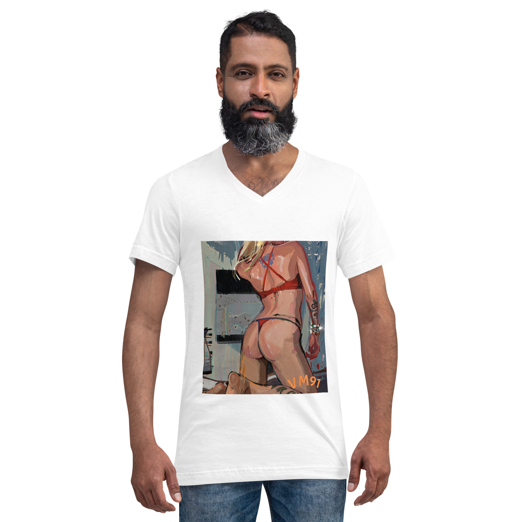 T-shirt con scollo a V Sex Art VM91 Intimo Rosso