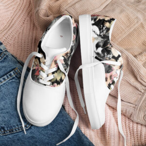 Scarpe in tela con lacci da donna fantasia